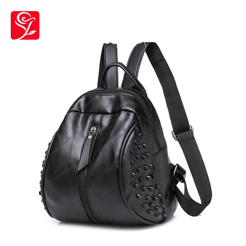 

Luxury Rivet Backpack 2019 Fashion Women PU High Quality School Bags For Teenage Girls Female Bag Backpacks Mini Mochila Mujer