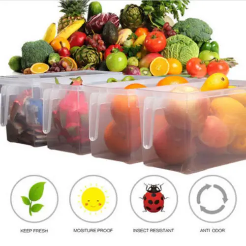 

4.7LKitchen Food Crisper Food Container Box Refrigerator Storage Box with Handle