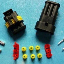 3 P водонепроницаемый соединитель автомобильных проводов 3 штыря Электрический Автомобиль Мотоцикл HID разъем 3 P PA66