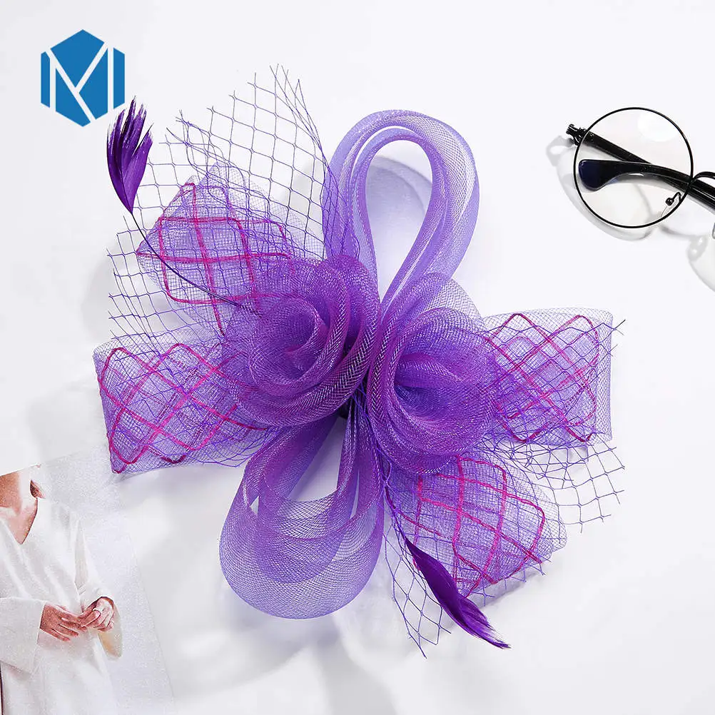 Женская элегантная заколка для волос заколки полые цветочные шпильки для волос с перьями Выпускной, Свадьба заколки аксессуар для волос - Цвет: Style 2 purple
