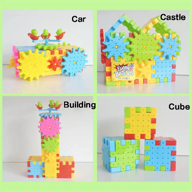 82 шт. электрические магические шестерни творческие строительные блоки 3D DIY Пластиковые забавные мозаики детские игрушки хобби детские развивающие игрушки