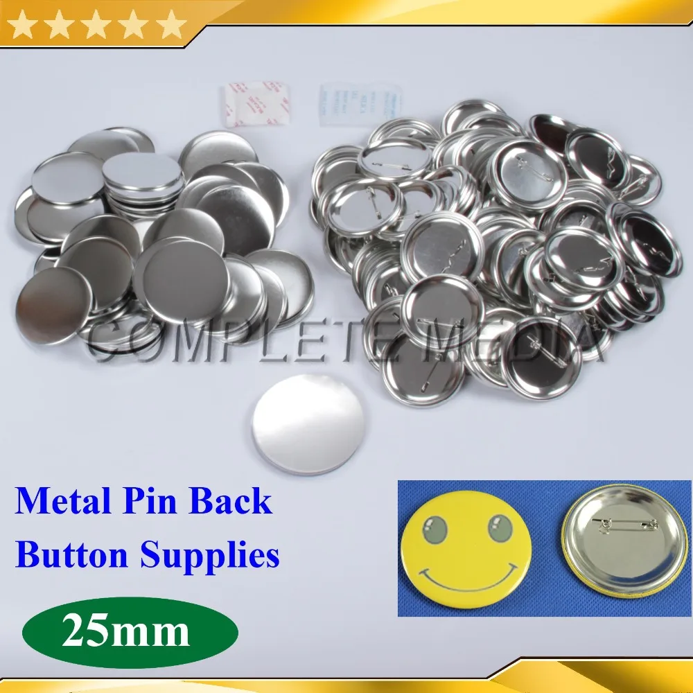 

500 Sets 1" 25mm Pin Back Metal Pinback Button Supply Materials for Professional All Steel Badge Button Maker