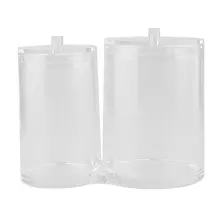 Circular Clear Acrylic Container Jewelry Cotton Swabs Holder Makeup Organizer makeup organizer box fashion practical circular clear acrylic cotton ball cotton swabs holder