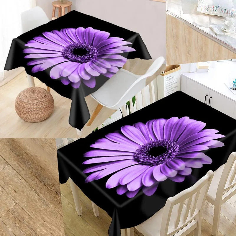 Gerbera цветок оригинальная скатерть Оксфорд печать прямоугольный водонепроницаемый маслонепроницаемый стол крышка квадратная Свадебная скатерть P - Цвет: 4