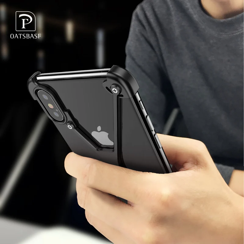 Oatsbasf x Форма чехол для iPhone X личности В виде ракушки IPhone корпус металлический