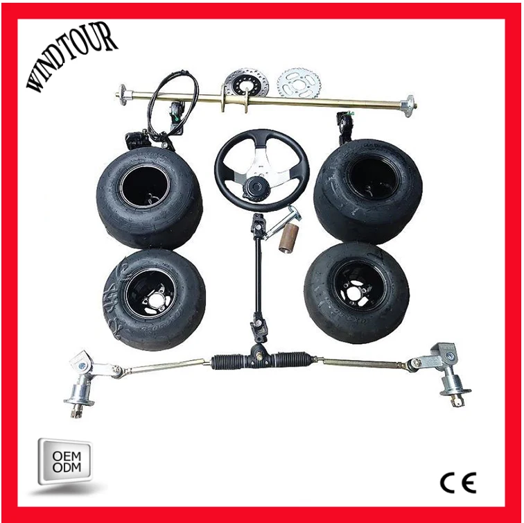 

GO CART front suspension, front steering system, rear axle kit WITHOUT WHEELS