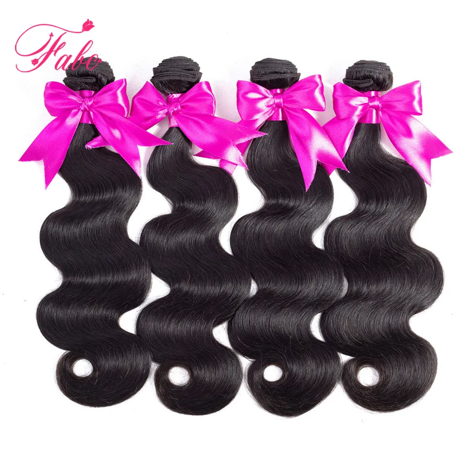 Fabc Hair brazilian body wave bundles 10-28 inch Remy Human Hair Extensions bundles Natural Color No Tangle