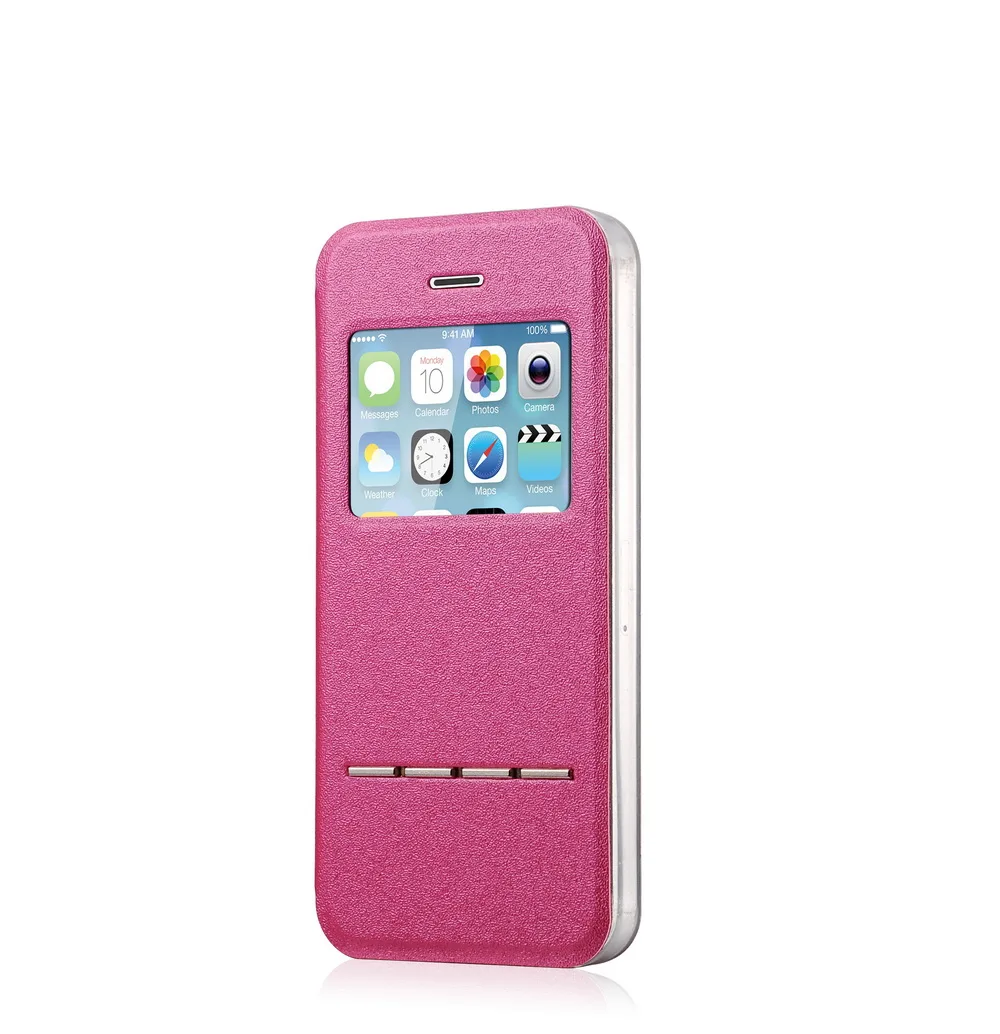 Роскошный аксессуар для iPhone 5 5S Флип чехол кожаный - Цвет: rose
