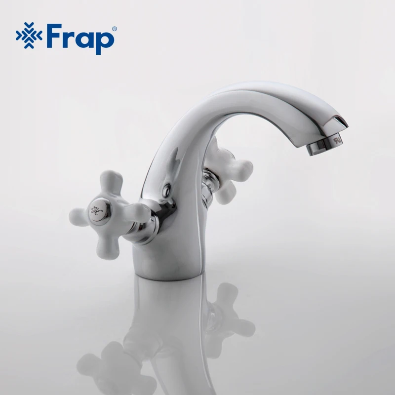 Frap хромированный BrassTwo-ручка Туалет умывальник кран горячей и холодной переключатель изолированные краны F1018