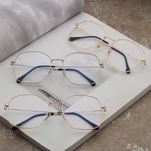 Негабаритный женский прозрачный глаз, стекло для мужчин s украшения металлические аксессуары для мужчин оправа для очков для чтения новые модные очки 9067OLO