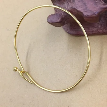 

Open Cuff Hooks Lock Wire Bangle Wired Simple Bracelet Findings DIY European Charms Crafts Jewelry Making Multi-color Plated