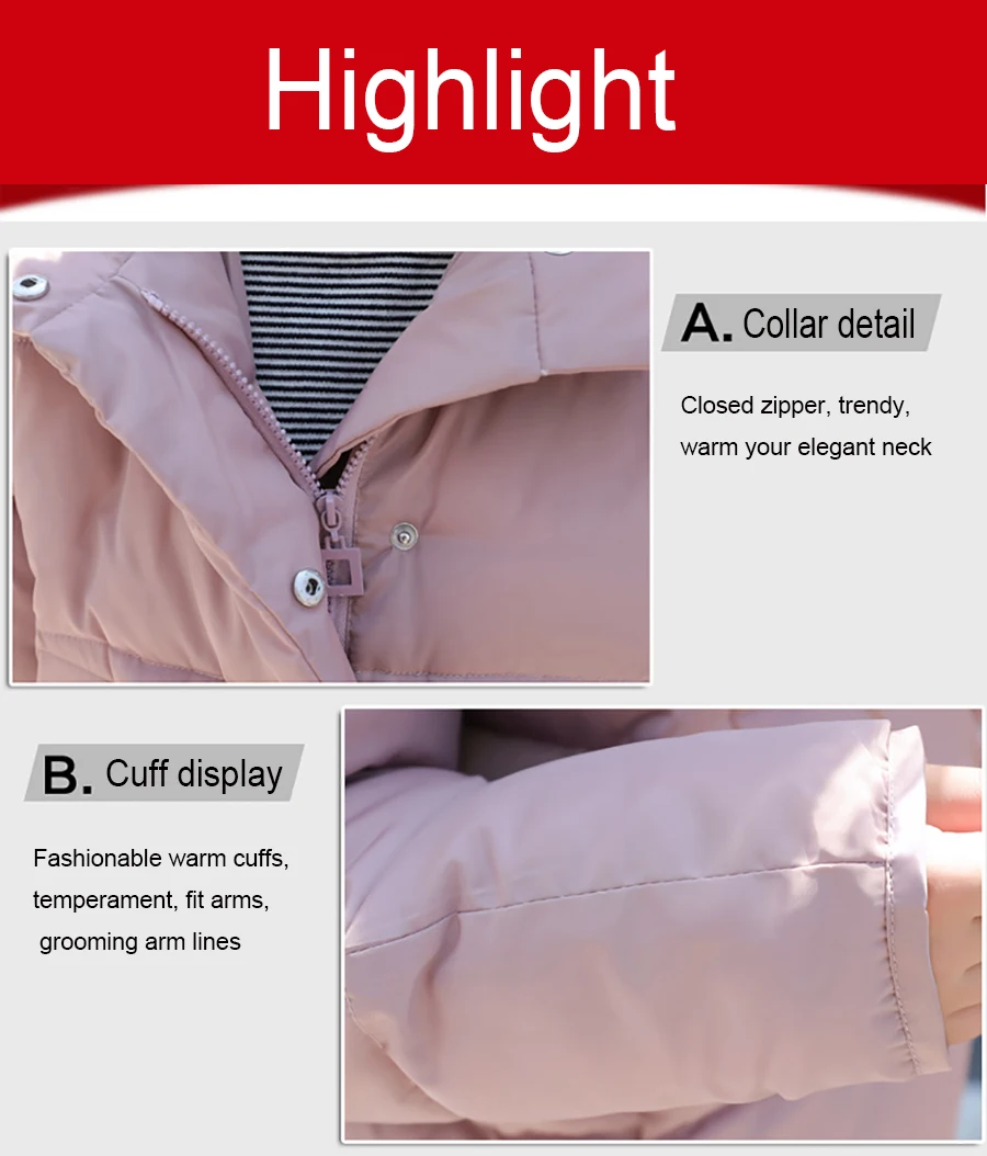 Winter Women Short Parkas Coat Warm Hooded cotton Outwear Thicken Plus Size Loose Type Down with 4 Colors for 2018 New Arrival (21)