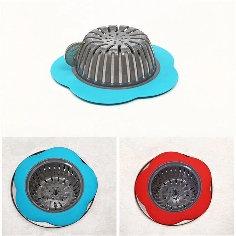 Flower Shaped Silicone Kitchen Sink Strainer Shower Sink Drains Cover