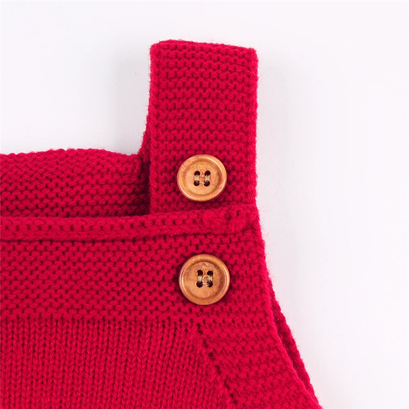Newborn Christmas Baby Bodysuit Knitted Sleeveless Funny Cartoon Infantil Bodysuit Winter Toddler Girl Boys Onsies Jumpsuit red-04