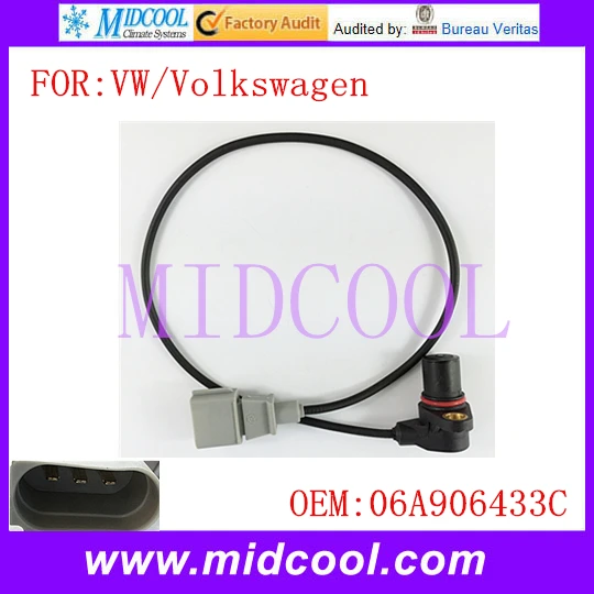 New Crankshaft Position Sensor use OE NO. 06A906433C / 06A 906 433C for VW Volkswagen Beetle