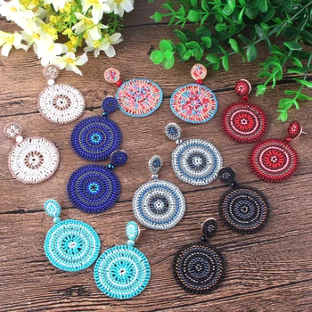 

Dvacaman Fashion 7 Color Big Beads Drop Earrings Women Round Resin Dangle Hanging Party Gifts Accessories Jewelry Christmas