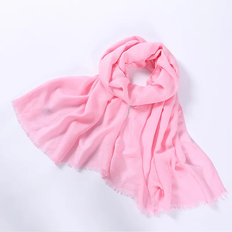 VOHIO чистый хлопковый шарф шаль шарфы женские супер тонкие женские южнокорейские синие шарфы на весну и осень солнце - Цвет: N5
