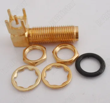 

50pcs SMA RA Thru Hole Female Jack Bulkhead O-ring Right Angle PCB Mount RF Connector