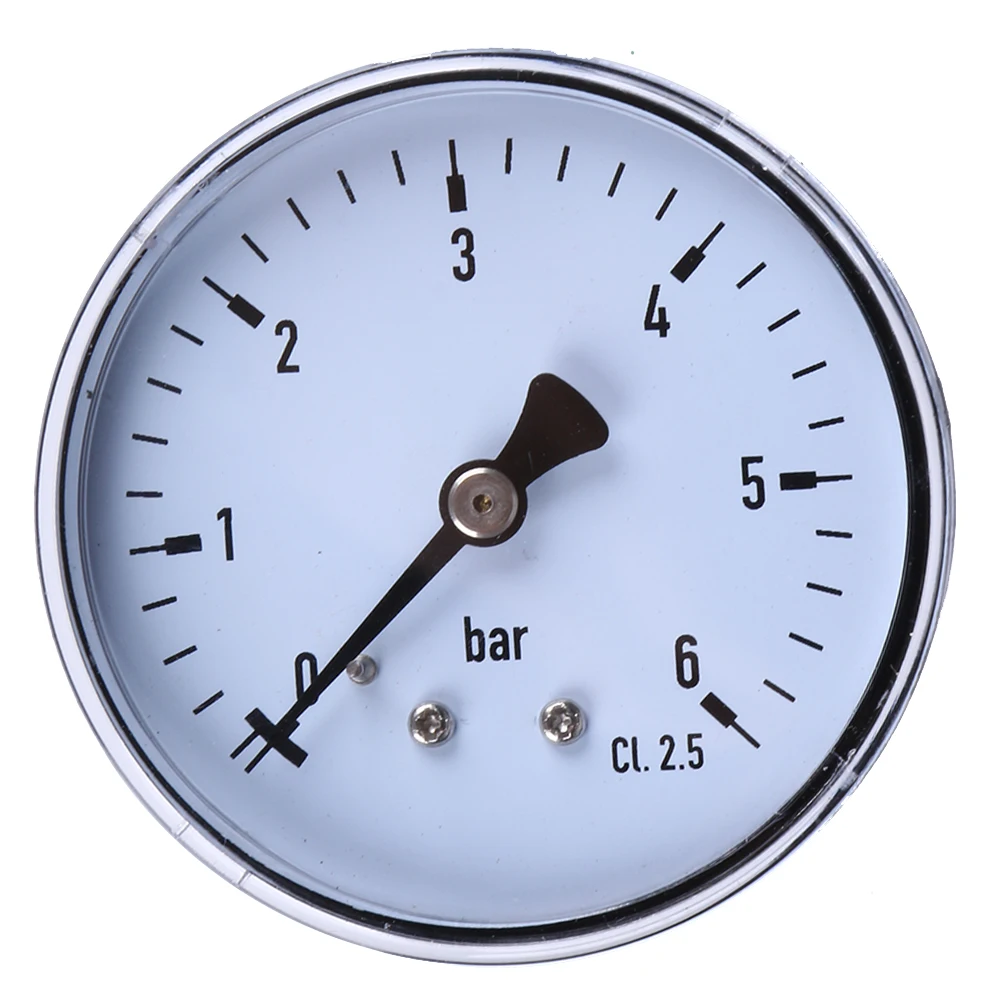 

Metal 1/4"NPT 2.3" Face 6 Bar Water Mini Dial Air Compressor Meter Hydraulic Pressure Gauge Manometer Pressure Tester Back Mount
