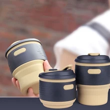 4 стиля силиконовые чашки с крышкой выдвижной портативный открытый воды чашки нетоксичные изоляции кофе стаканы посуда для напитков