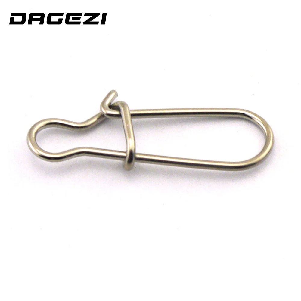 DAGEZI 100 قطعة/الوحدة 11 حجم معدات صيد الأسماك اكسسوارات موصل النحاس قطب الفولاذ المقاوم للصدأ يدور الأسود/الأبيض الصيد معالجة
