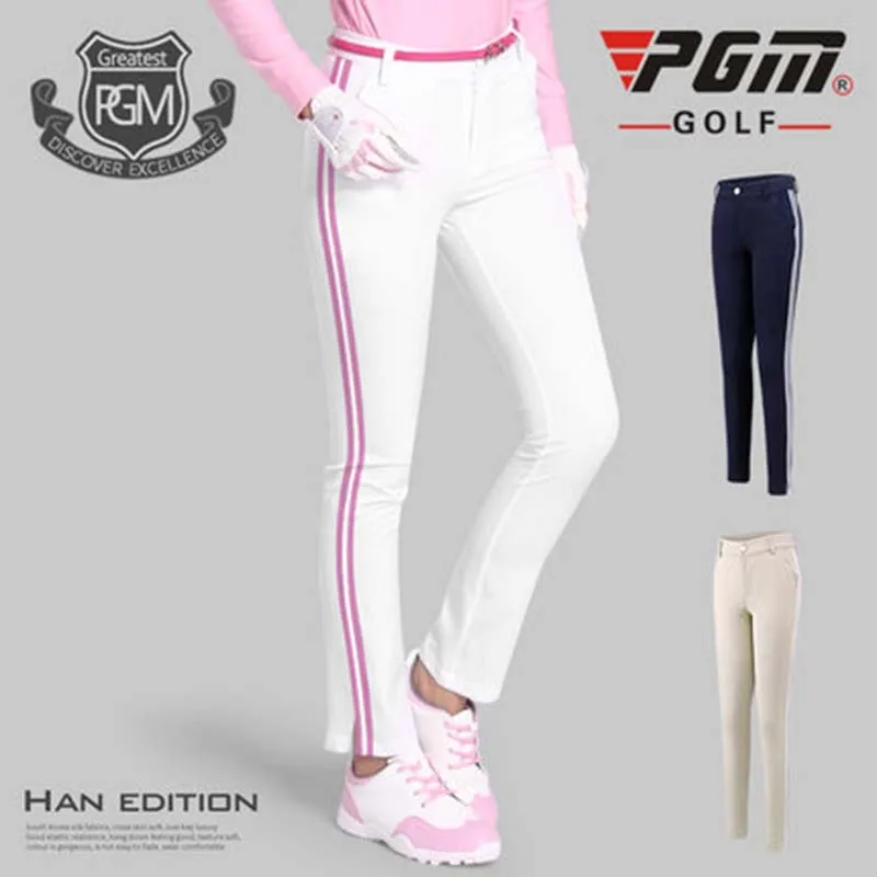

PGM 2018 Hot Classic Styling Zippers Women Golf Trousers Golf Pants Breathable Slim Ladies Hight Elasticity Sportswear