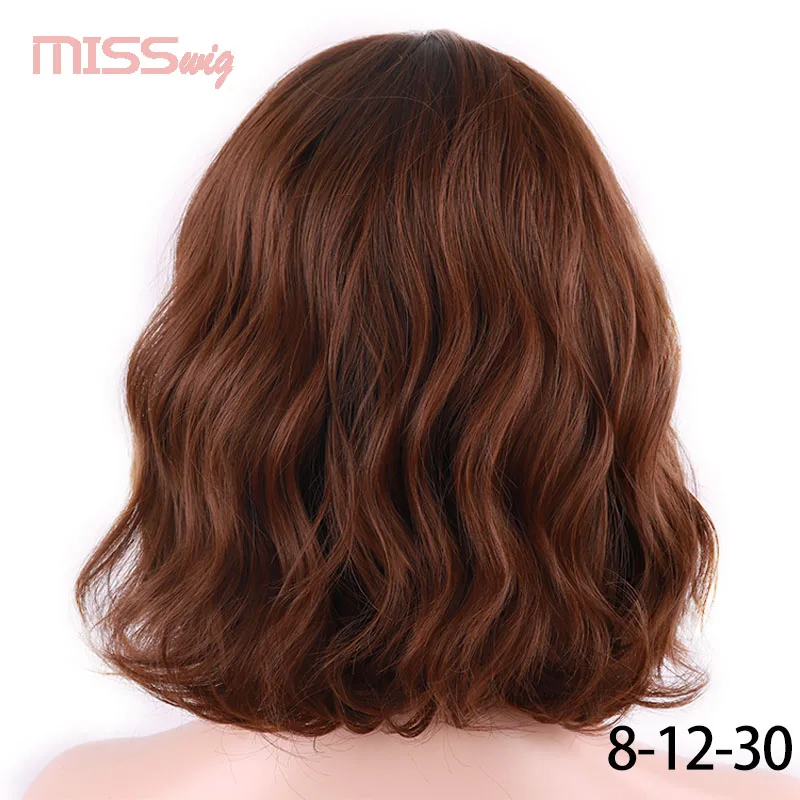 Miss Wig короткие волны воды синтетические волосы 16 цветов доступны парик для женщин термостойкие волокна ежедневно Ложные волосы - Цвет: 4/27HL