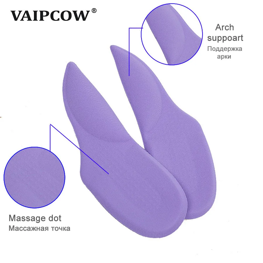 VAIPCOW 3/4 العظام قوس يدعم نعال الحذاء الكعوب منصات ل حذاء كعب عالٍ بطانات جل إدراج الألم الإغاثة palmilha نعل
