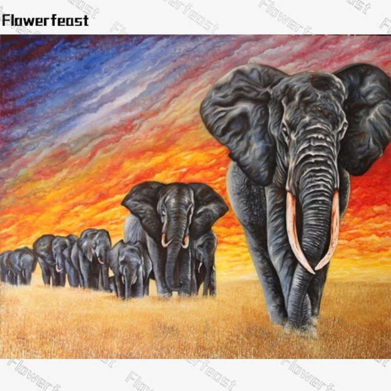 

5D DIY Diamond Painting Animal Elephant Kit Cross Stitch Diamond Mosaic Embroidery Rhinestone Picture Resin 3d wall decor canvas