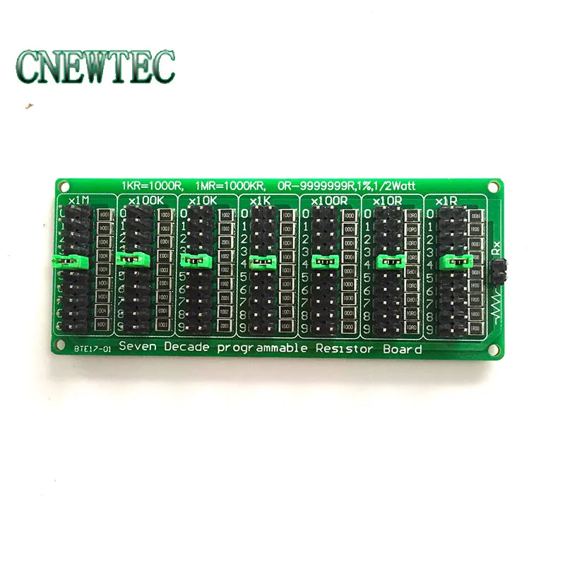 

1pcs 1R - 9999999R Seven Decade Programmable Resistor Resistance Board, Step 1R, 1%, 1/2 Watt.