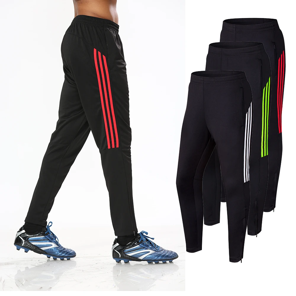 

Men Sports Running Pants Pockets Athletic Football Pant Training Sport Pants Elasticity Legging Jogging Gym Trousers Exercise