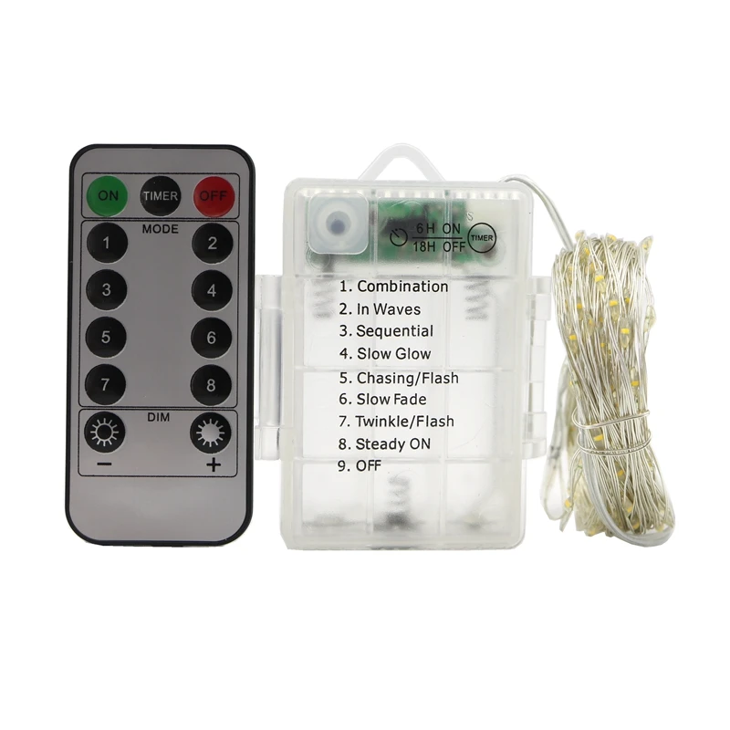 

5/10/20M 8 Mode Time Switch Fairy lights Waterproof Garland Copper Wire LED String Light For Indoor Holiday Wedding Decoration