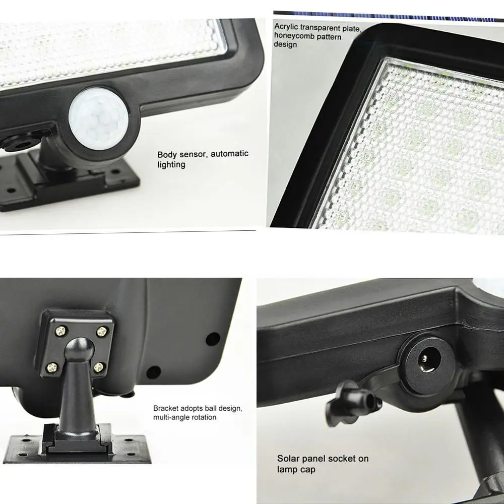 56 LED Открытый Солнечный Wandlamp PIR датчик движения Солнечная лампа