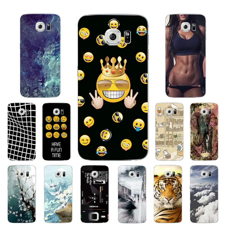 Ultrathin Soft Silicone Black Cover Case for Samsung Galaxy S6 s 6 Expression Printing Coque Fundas G920 Phone Shell |