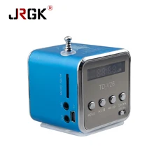 JRGK Portable Mini Rechargeable LED Music Stereo Media Speaker Music Player TD-V26 FM Radio USB Micro SD For iPhone