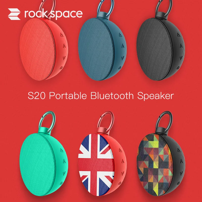 

Rockspace S20 IPX4 Bluetooth Speaker Waterproof Ball Portable Bag Red Wireless Mini Speaker Party Outdoor Music with TF Support