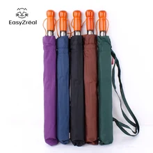 EasyZreal новые большие Зонты мужские автоматические зонтик для защиты от ветра дождя 2 складные из дерева, с длинной ручкой Рыбалка мужской зонт для мужчин подарок