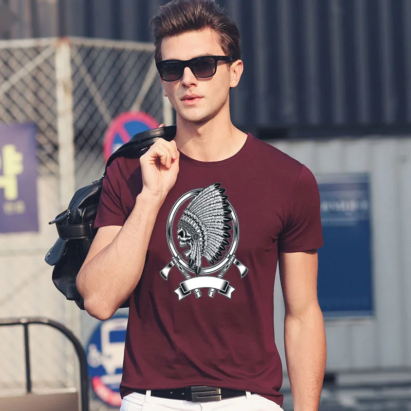 

HAYBLST 2019 Fashion summer 100% cotton brand clothing homme print T-shirt male gothic style short sleeve mens tops & tees