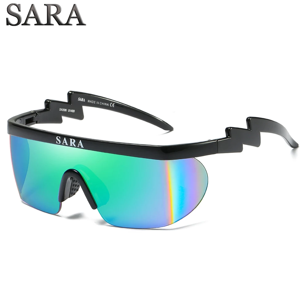 Summer New Sport Eyewear Men Goggle Oversize Sunglasses Windproof Shield Frame Coating Mirror Sun Glasses 2 Lens UV400