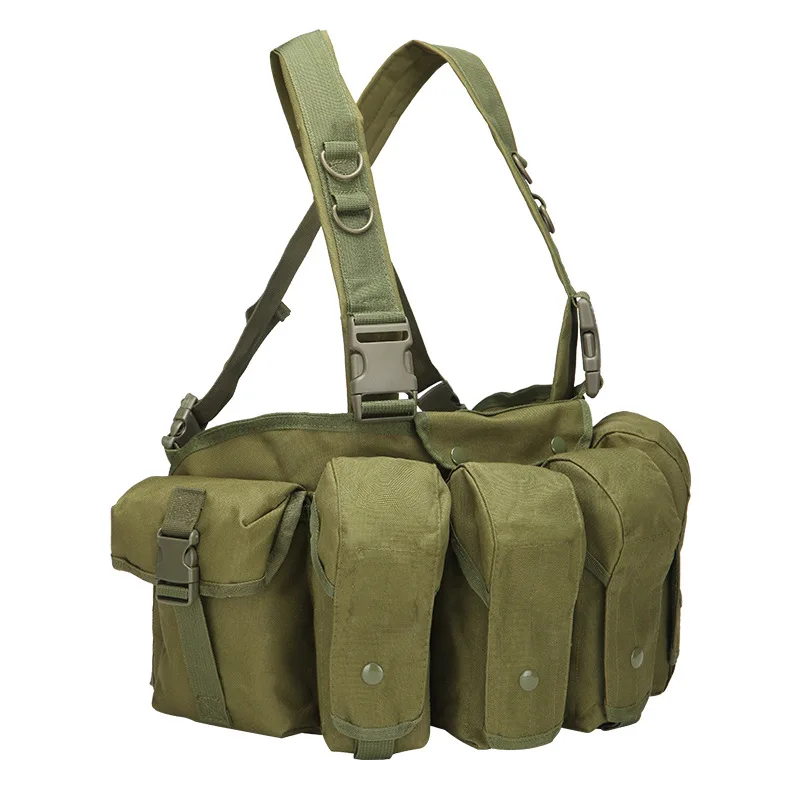 Открытый охотничий жилет тактический нагрудный подсумок сумка модульный военный жилет с AK 47 журнал Перевозчик - Цвет: green
