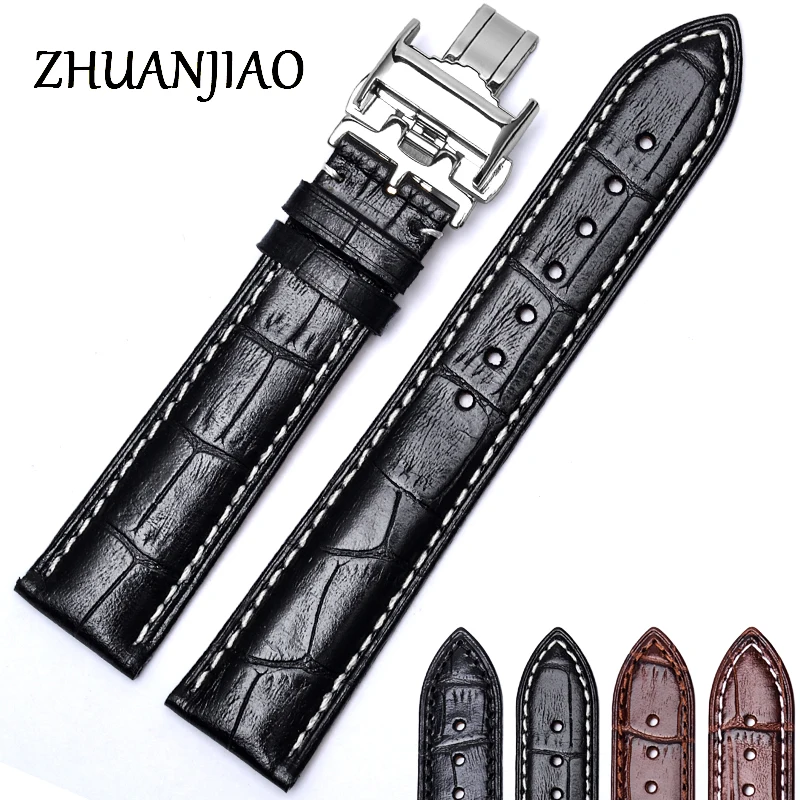 

Italian Cowhide is suitable for L2 series black and brown 20 mm genuine leather bracelet strap with original buckle accessories