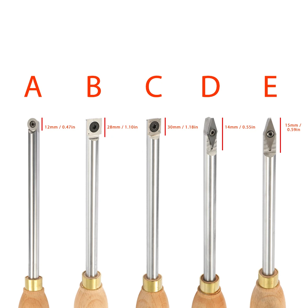

Alloy Steel Lathe Cutter Wood Turning Tool Carbide Insert Wrench Cutter Tools Square Shank With Wood Handle Woodworking Tool
