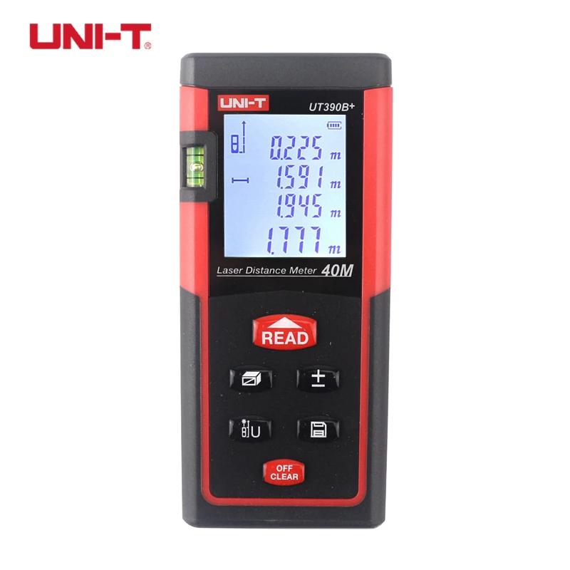 

UNI-T UT390B+ UT391+ Handheld Laser Distance Meter Rangefinders Diastimeter Area/Volumn Pythagoras Theorem Automatic calibration