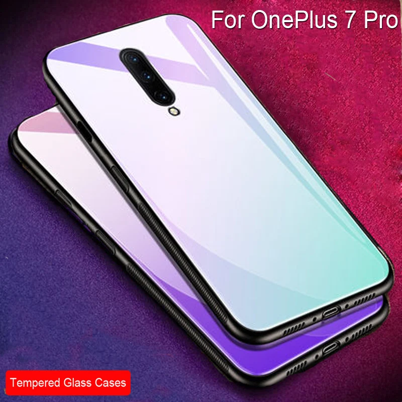 Тонкий силиконовый чехол синего цвета для OnePlus 7 Pro твердая задняя крышка из