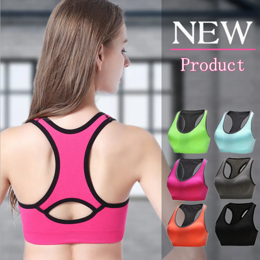 Hot Women Fitness Yoga Sports Bra for Running Gym Straps Padded Top