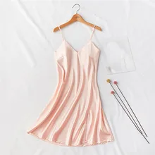 Новинка, модная женская одежда для сна, комплект из атласного топа, женское сексуальное атласное нижнее белье babydoll, ночная рубашка, пижама#4