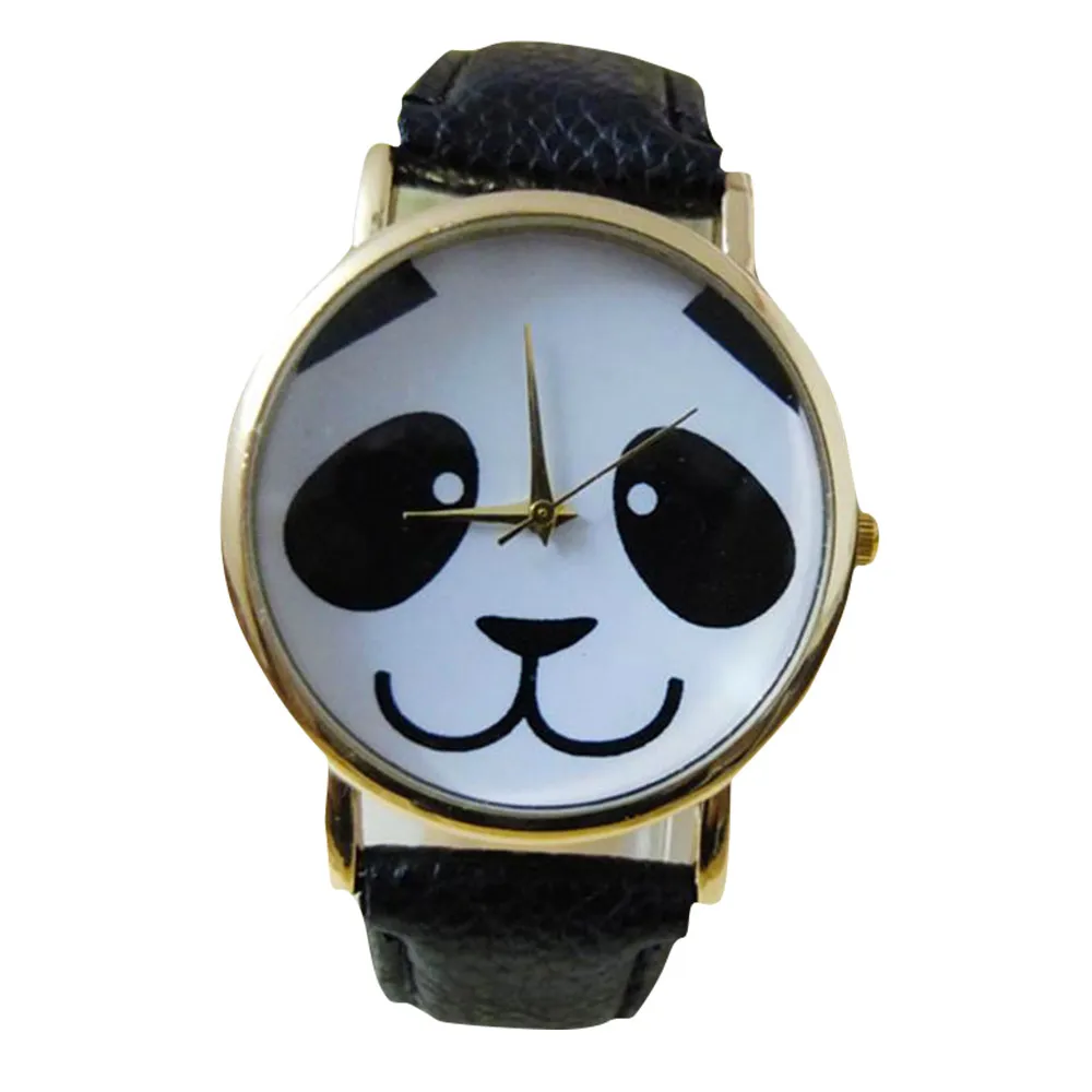 

Ladies Faux Leather Band Watch Fashion Panda Quartz Wrist Women Watch relogio feminino horloges Analog Clocks moda mujer New B40