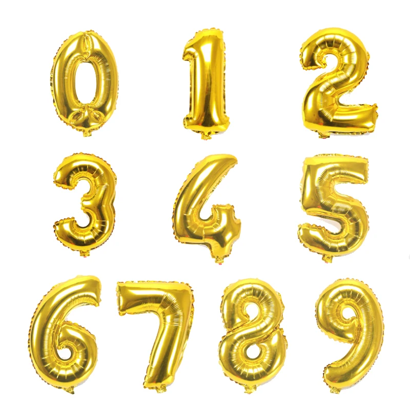 1 шт 16/32/40 дюймов Цвет номер Фольга воздушные шары из розового золота шара с цифрой надувные шары для День рождения украшение воздушный шар свадебное воздушный шар