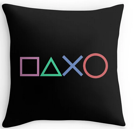 

Cool Art Design Playstation Buttons Funny Vintage Style Double Printing Unique Throw Pillows Square Concealed Zipper Pillowcase