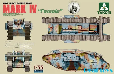 

Tank model NO2009 1/35 WWI Heavy Battle Tank MARK IV Female plastic model kit